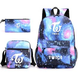 Backpack 3pcs Set Twice Nayeon Children School Backpacks Cool Schoolbag Student Shoulder Bag For Boy Pen Pencil Bags286p