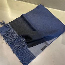 Blue Black Cashmere Shawl Scarf Winter Warm Wrap Long for Women Men260l