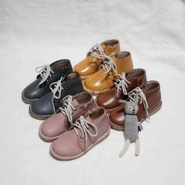 Boots Genuine Leather Children's Boots Hand-made Cowhide Girls casual Boots Boy's Riding Boots Student Kids ShoesL231209