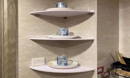 182024 White 3 Pcs Floating Wall Corner Shelf Wall Mounted Storage Rack Bathroom Shower Holder Home Bookshelf Shelves Storage X09393652