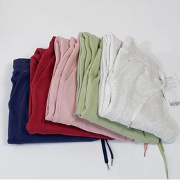 2023 lu Yoga Jogging Ladies High Waist Sweatpants Pure Cotton Fleece Sweater Pants Fitness Autumn And Winter 6 Colours LL