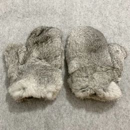 Five Fingers Gloves Sell Men Winter Warm Genuine Real Rabbit Fur Glove Fashion Unisex Real Rabbit Fur Gloves Russian Women Fur Mittens 231208