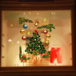 Wall Stickers Christmas Balls Window Glass Wall stickers Festival Decals Santa Murals Year Christmas Decorations For Home Decor Stickers 231208