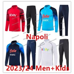 2023/24 Napoli Soccer Sweatshirt 23 24 KVARATSKHELIA MINJAE ZIELINSKI H.Lozano OSIMHEN POLITANO Men Kids Football Training Suit _Soccer Sets Jacket