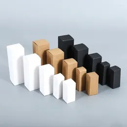 Storage Bottles 50PCS Rectangular Lipstick Cosmetics Perfume Bottle Essential Oil Packaging Boxes Black White Kraft Paper Box Wholesale