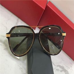 Pilot Sunglasses 0159 Gold Tortoise Green Lens Men Fashion Sunglasses UV400 protective lens top quality with294h