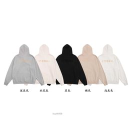 Vlwh 2024 Men's and Women's Hoodies Fashion Designer Essentialhoodies Fears Autumn/winter New Double Line Flocked Letter Print Hooded Plush