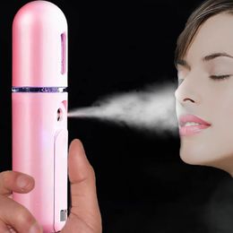 Face Care Devices 2in1 Portable Mini Nano Mist Steamer Skin Test Deep Hydrating Spray Sprayer USB Body Nebulizer Tool 231208