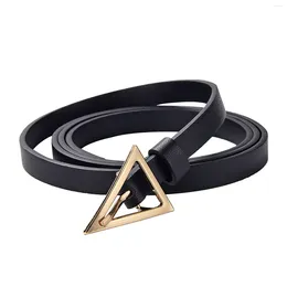 Belts Women's Triangle Buckle Korean Version Of The Fashion Hundred Collocation Jeans With Very Long Belt Men Leather