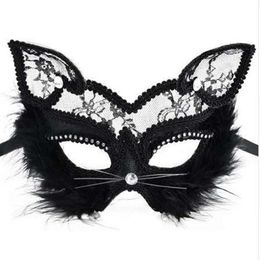 19 8cm Fox Masks Sexy Lace Cat Mask PVC Black White Women Venetian Masquerade Ball Party Mask QERFORMANCE Fun Masks280D