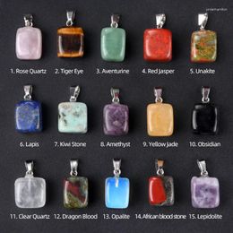 Pendant Necklaces 50pcs Sales Promotion Mini Irregular Square Natural Stone Mixed Charms Jewellery Accessories Making Necklace