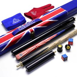 Billiard Cues CUESOUL Handcraft 57" 34 Jointed Ebony Snooker Cue with Union Jack Flag Design 231208