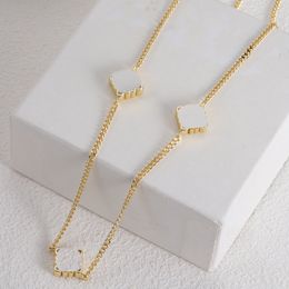 Jewellery Necklaces white Plated 925 Silver Graduated Luxury Brand Designers Letters Geometric Famous Women Round Crystal Rhinestone Gold 130958