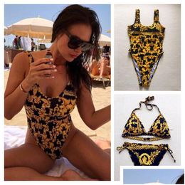 Swim Wear High Quality Designer Ladies Summer Beach One Set Bikini Underwear Swimwear Womens Swimsuit Y Bathing Suits One-Piece Drop D Dhap2