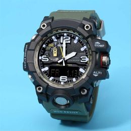 Wristwatches GWG1000 Brand Men Sports Watches Dual Display Analogue Digital LED Electronic Leisure Waterproof Military Watch206i
