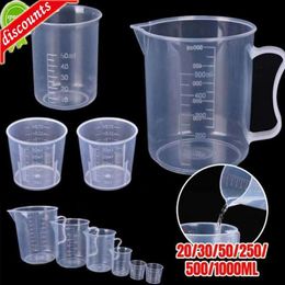 Upgrade Plastic Measuring Cups 50/100/150/250/500/1000ml Premium Clear Plastic Graduated Cup Pour Spout Without Handle Kitchen Tool