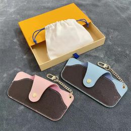 Fashion Leather Designer Glasses Bag Pendant Blue Pink Creative Glasses Box For Women Keychain Charm Myopia Eyeglasses Case Packag233H