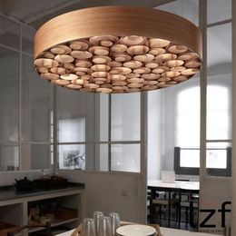 Modern Colour Wood Art LED Chandelier Ceiling Restaurant el Cafe Bar Lighting Fixtures Bedroom Pendant Lamps Living Room Study M247T