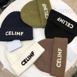 Beanie/skull Caps Designer Brand Big Celinf Knitted Autumn/winter Stacked Baotou Letter Ribbed Woollen Hat P6LF