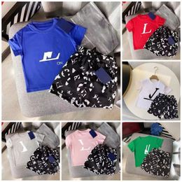 baby clothes kids designer set kid sets toddler clothe 2-11 ages girl boy t shirt summer shorts Sleeve With letters tags Classic