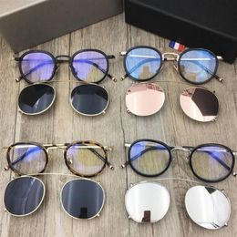 Fashion 710 Eyeglasses Frames Men Clip on Sunglasses Frames With Polarized Lens Brown e710 Optical Glasses origi box317r