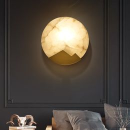 Nordic Minimalist Marble Wall Lamp Living Room Background Wall Creative Dining Room Aisle Balcony Bedroom Bedside Lamp Led Light