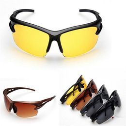 12Pcs Lot Night Vision Goggles Sunglasses Driving Graced Glasses Fashion Mens Sport Driving Sunglasses UV Protection 4 Colors258g