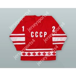 Custom 1980 SERGEI STARIKOV 12 SOVIET UNION CCCP NATIONAL TEAM RED HOCKEY JERSEY NEW Top Stitched S-M-L-XL-XXL-3XL-4XL-5XL-6XL