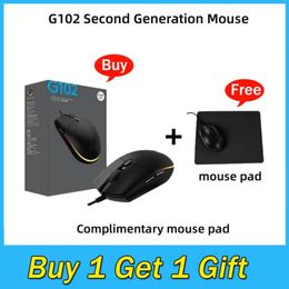 Mice G102 Second Generation Wired Mouse E-Sports Games Business Office RGB Luminous Mice Suitable For Notebook Computer Peripherals 231208