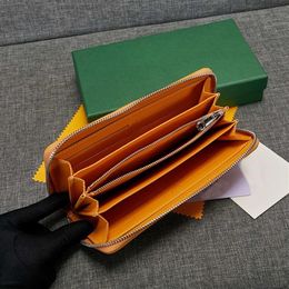 Single zipper paris style gy wallets designer men women long purse top quality leather credit card holder and coins zipper bag wit277e