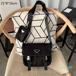 2022 Mens Black Briefcases Designer Nylon Shoulder Bags Fashion Crossbody Triangle Messenger Bag278e