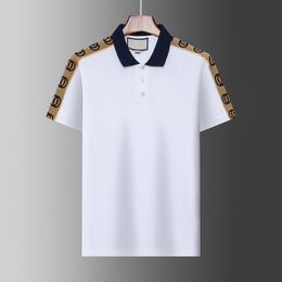 2024 designer stripe polo shirt t shirts snake polos bee floral mens High street fashion horse polo luxury T-shirt#GG