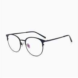 Qualität Cat Eye Frauen Sonnenbrille Rahmen Männer EyeFrames Retro Großen Kreis Brillen Weibliche Metall Optische Gläser Voll R268F