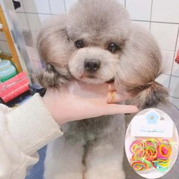 Dog Apparel 100pcs/Bag Colourful Pet Grooming Rubber Bands High Elastic Headwear Puppy Hair Accessories DIY Hairpin Supplies