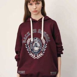 Women's Hoodies Sweatshirts 2023 Autumn/winter New Women's College Style Casual Embroidery Hooded Hoodie with Plush Hoodie for Women and Girls