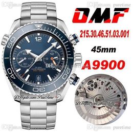 OMF V3 A9900 Automatic Chronograph Mens Watch Blue Polished Bezel Stainless Steel Bracelet 215 30 46 51 03 001 Black Balance Whee193U