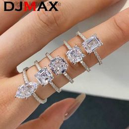With Side Stones 2023 DJMAX 1ct Rare Cut Moissanite Ring for Woman Original 925 Sterling Silver Mutiple Styles Women's Engagement Wedding Ring YQ231209