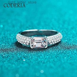 With Side Stones Sterling Silver Plated 14K Gold Radiant Cut Emerald Cut Moissanite Ring 1ct 5*7mm New Women Jewelry Rings For Holiday Gifts YQ231209