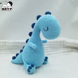 Plush Dolls Cotton Crochet Baby Plush Dinosaur Doll kawaii Knitted Dinosaur Stuffed Toys born Sleeping Cuddle Doll Baby Educational Toys 231208