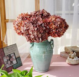 Decorative Flowers Wreaths AGN Luxury Big Hydrangea Short Branch Autumn Decoration Silk Flower Simulation El Floral2856002