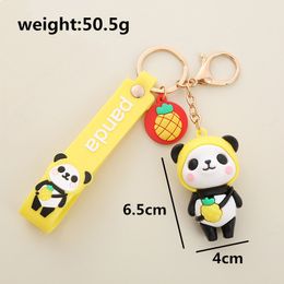 Creative cute panda key chain men women exquisite lovely bag pendant beautiful party gift black car key chain