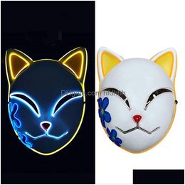 Other Led Lighting Demon Slayer Fox Cat Mask Replica Luminous Kimetsu No Yaiba Cosplay Adt Drop Delivery Lights Holiday Dhhdj