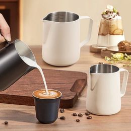 Milk Jugs Stainless Steel Milk Frothing Jug Long Rounded Spout Latte Art Jug Milk Pitcher Frother Professional Barista Milk Steaming Jug 231208