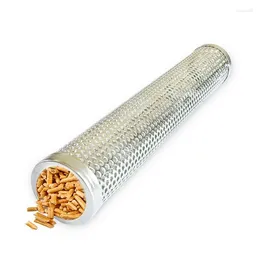 Tools 12'' Stainless Steel BBQ Grill Smoker Tube 6''Round Wood Pellet Cooking Cold Smoking Generator Barbecue Accessories