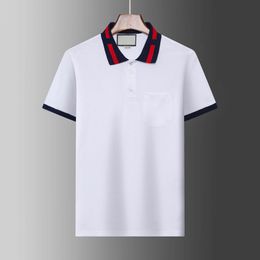 Mens Designer Polos Shirts For Man High Street Italy Embroidery Snakes Little Bees Printing Brands Clothes Cottom Clothing Tees