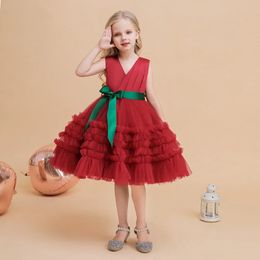 Girls Dresses 07 year old baby girl dress Christmas Year princess party cake flower dresses kids for girls 231208