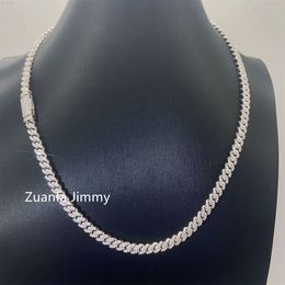 6mm Width One Row Iced Out Man Jewelry Gra Certificates Pass Diamond Tester Vvs1 Moissanite Cuban Chain Necklace