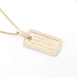 2022 Hip-Hop Style Diamond 10K Yellow Gold Lettering Pendant Men's And Women's Commemorative Jewellery Gift