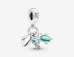 100 925 Sterling Silver Fish Sea Turtle Conch Triple Dangle Charm Fit Original European Charm Bracelet Fashion Jewelry Accessorie5871936