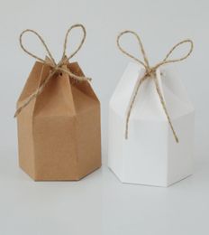 50pcs Kraft Paper Package Cardboard Box Gift Wrap Lantern Hexagon Candy Favor And Gifts Wedding Christmas Valentine039s Party S2186730